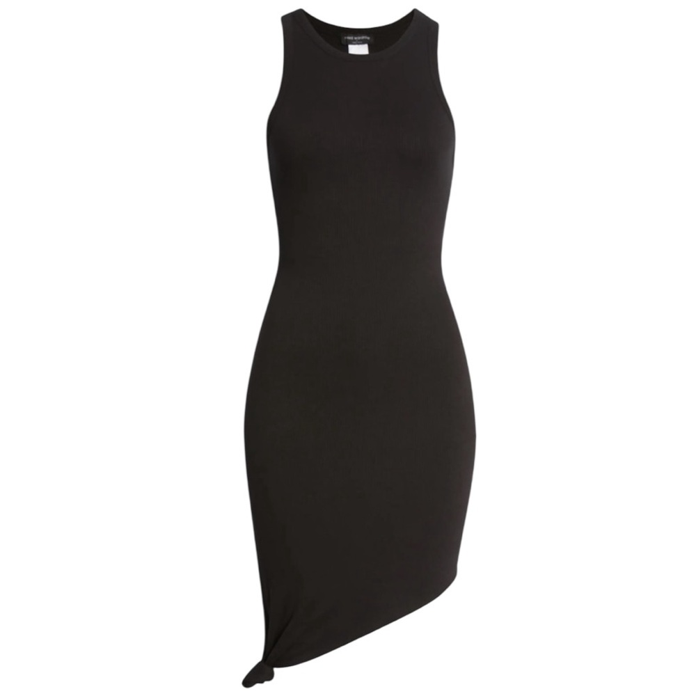 NWOT Naked Wardrobe Black Side Tie Asymmetrical Hem Tank Dress - Picture 3 of 10